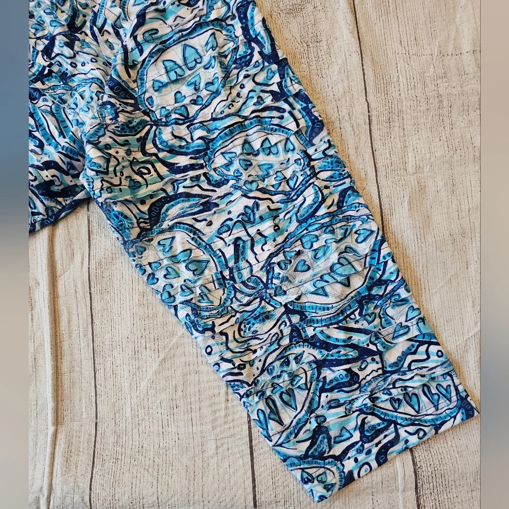Patchington Top Size Large Resortwear Blue Hearts Art To Wear Wearable Art - Picture 3 of 10
